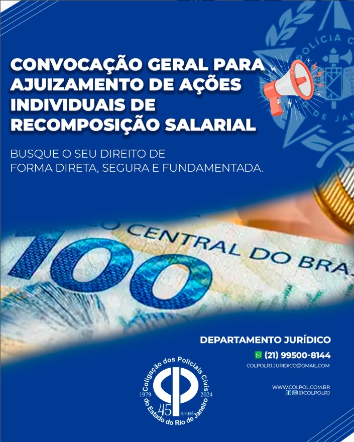 CONVOCAÇÃO GERAL PARA AJUIZAMENTO DE AÇÕES INDIVIDUAIS DE RECOMPOSIÇÃO SALARIAL